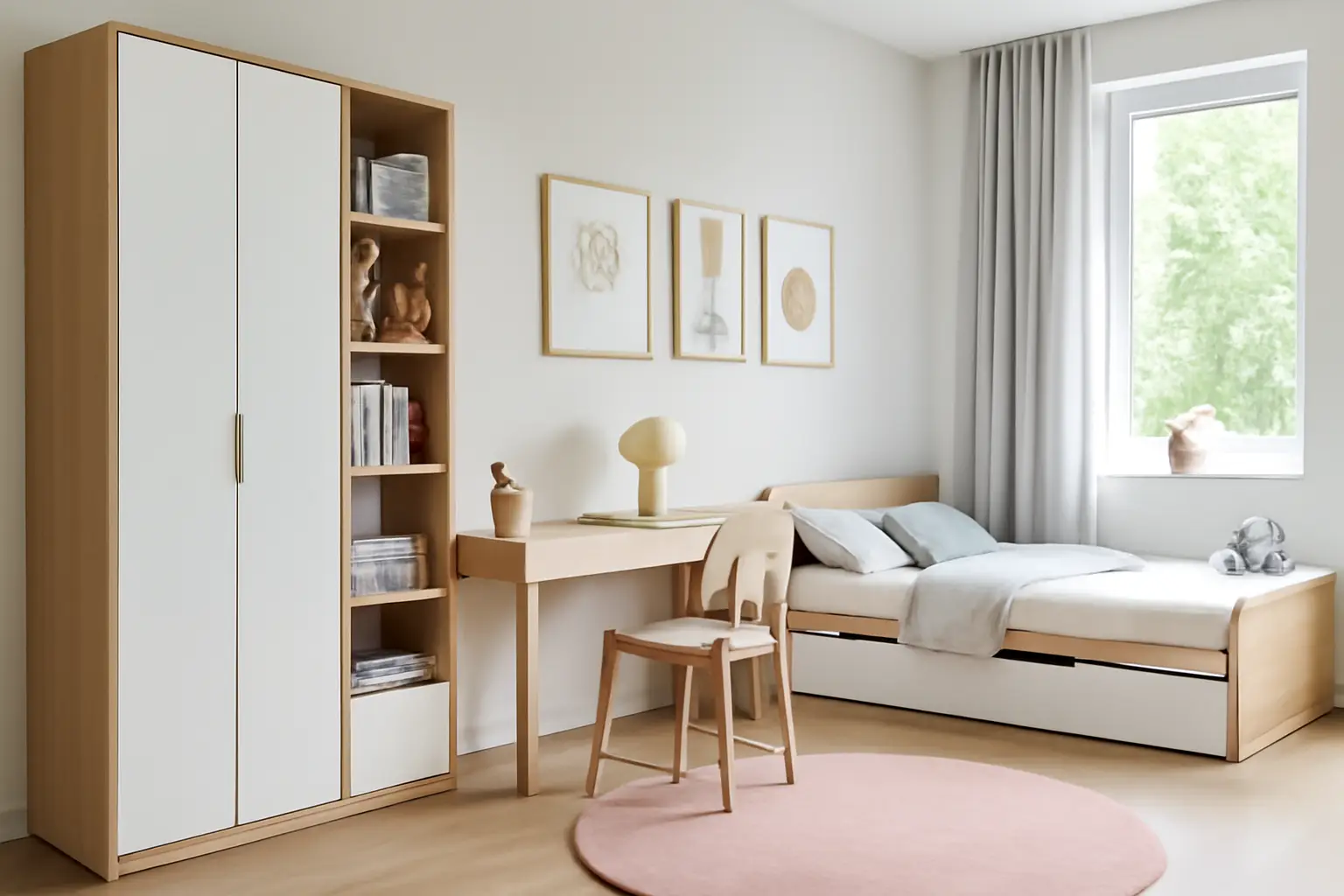 Bezpečná a hravá detská izba so vstavanou skriňou na hračky a oblečenie od Doorweb